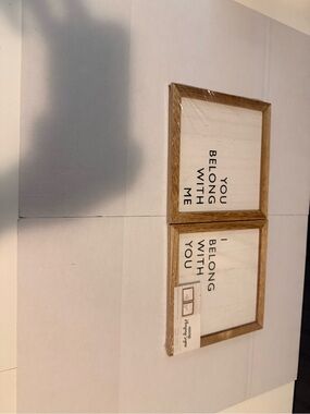 Target Neutral Wood-Framed Wall Art Set - White Background with Black Text